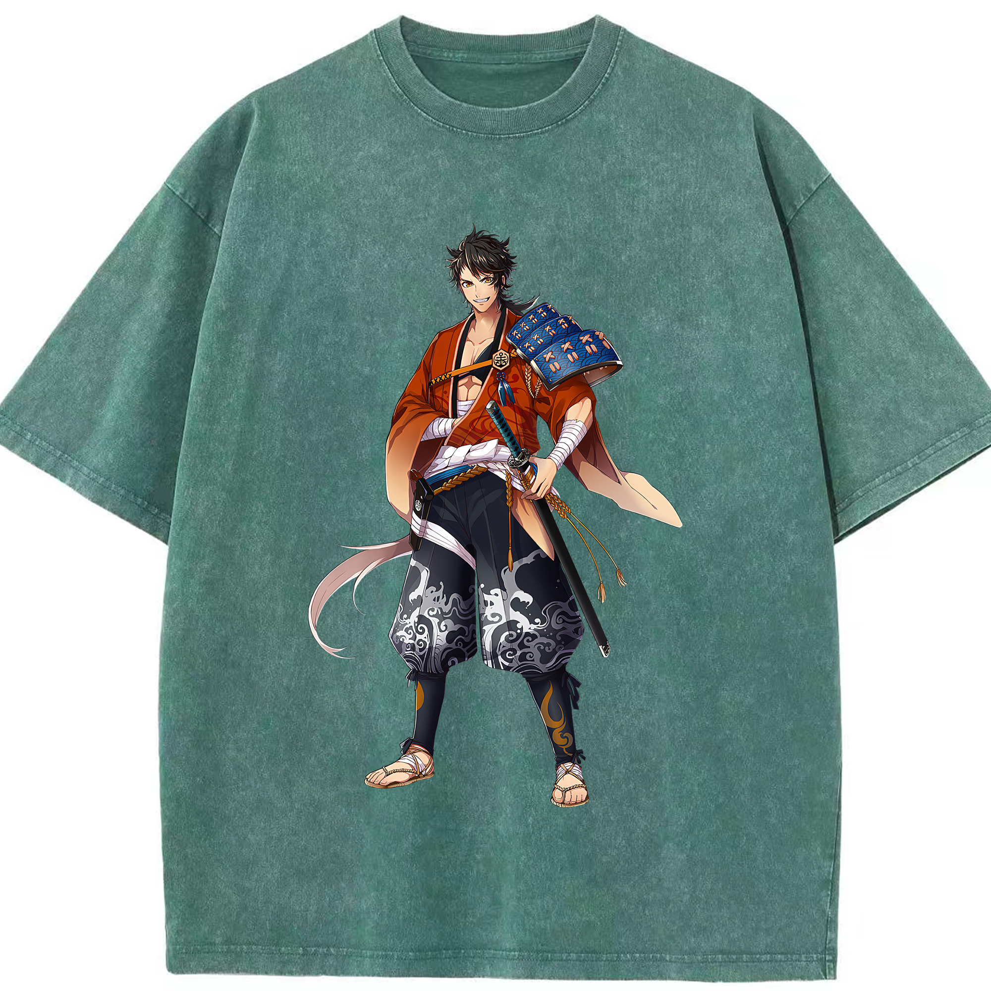 （画像用） 刀剣乱舞 Touken Ranbu 綿100% ヴィンテージ風 半袖Tシャツ（フロントプリント）
